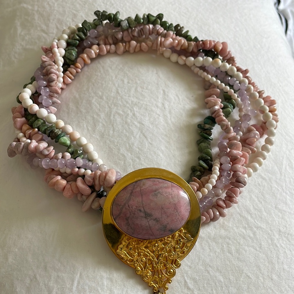 Multi strand semi precious necklace